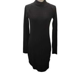 Chaser Women's Black Long Sleeve Turtle Neck Knee Length Bodycon Dress Small